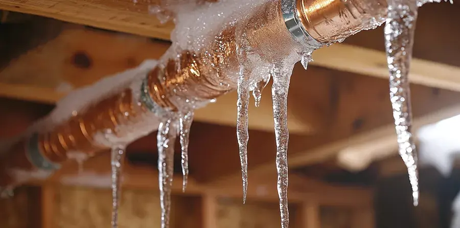 Frozen and split pipe water damage in a Big Lake, MN home