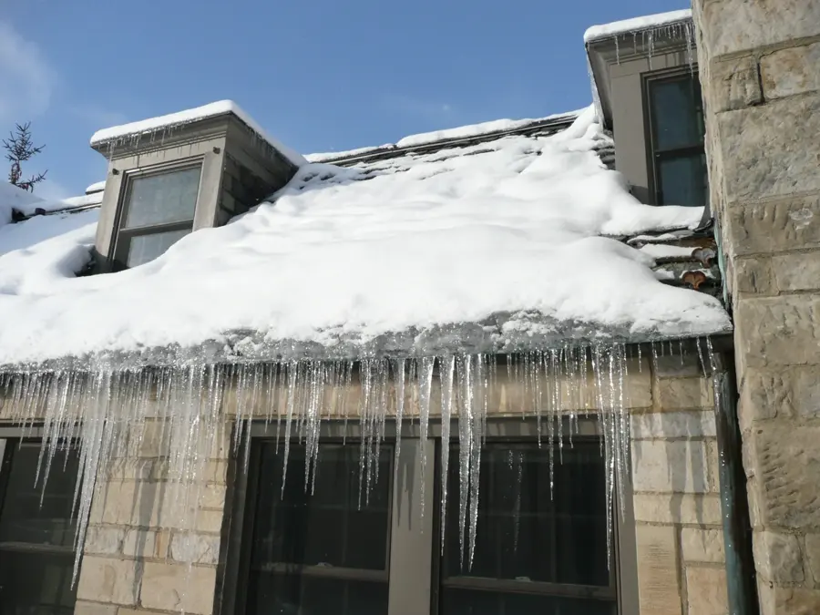 Ice dam meltwater damage on a Big Lake, MN ceiling